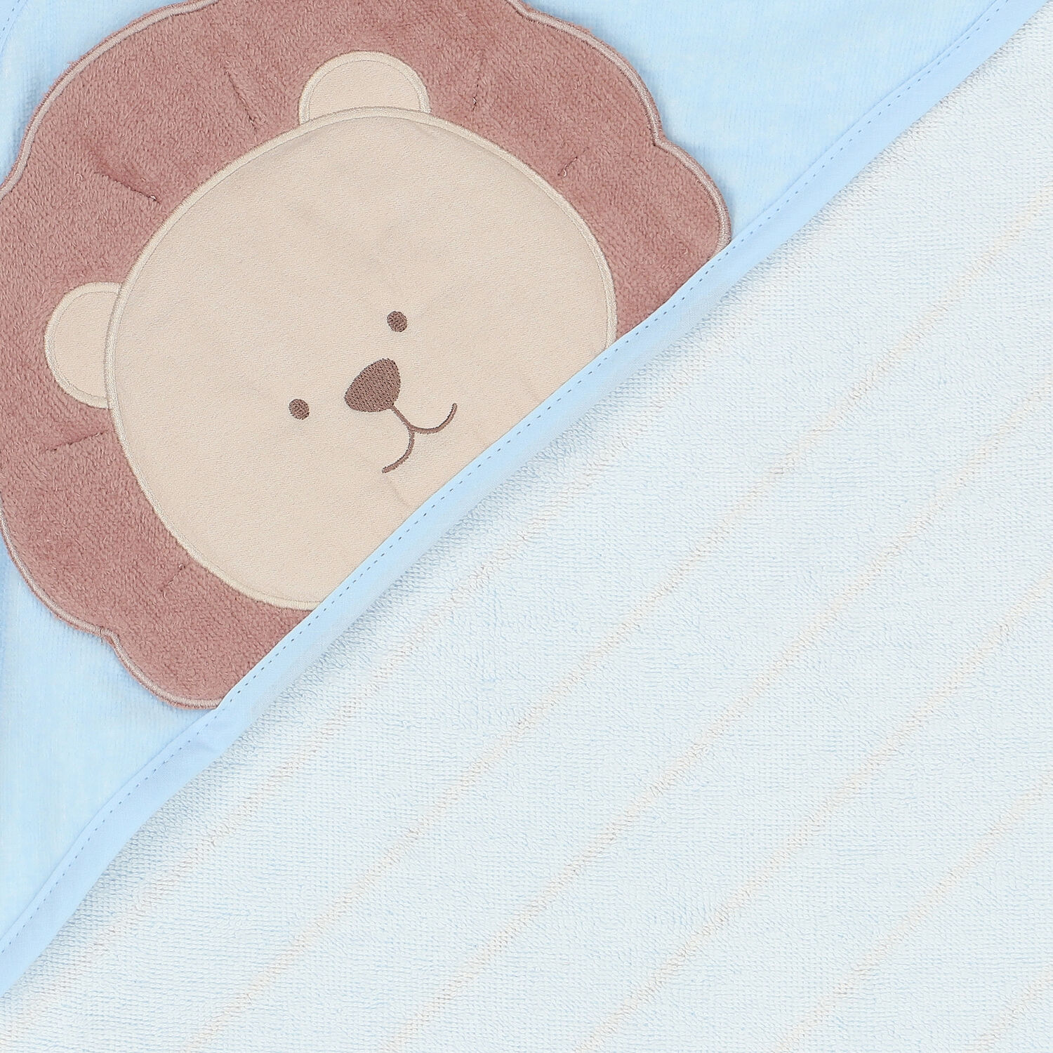 Blue & White Lion Baby Towel, 2, hi-res image number null